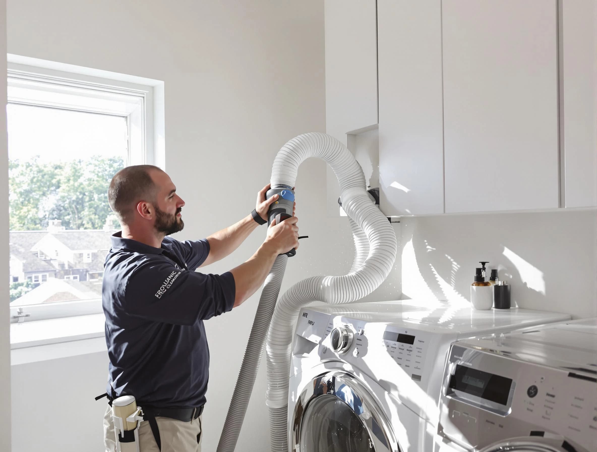 Certified Wheat Ridge Dryer Vent Cleaning technician performing dryer vent cleaning in Wheat Ridge