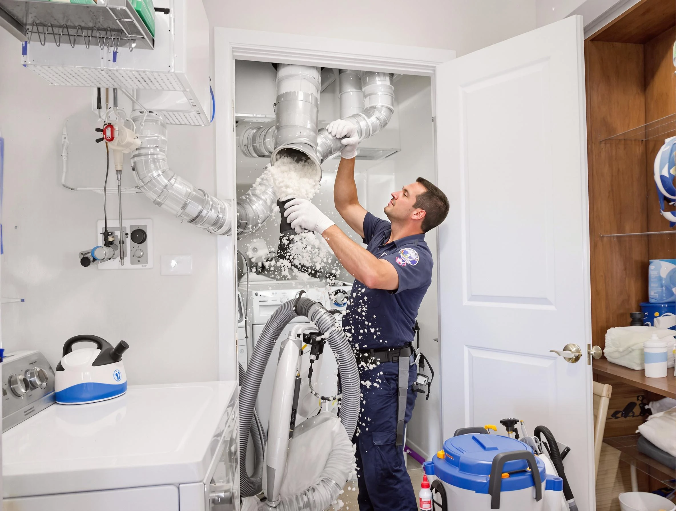 Wheat Ridge Dryer Vent Cleaning technician delivering thorough residential dryer vent cleaning service in Wheat Ridge